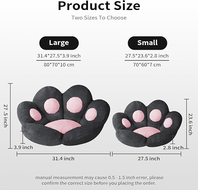 Ditucu Cat Paw Cushion Kawaii Chair Cushions 27.5 x 23.6 inch Cute Stuff Seat - Image 3