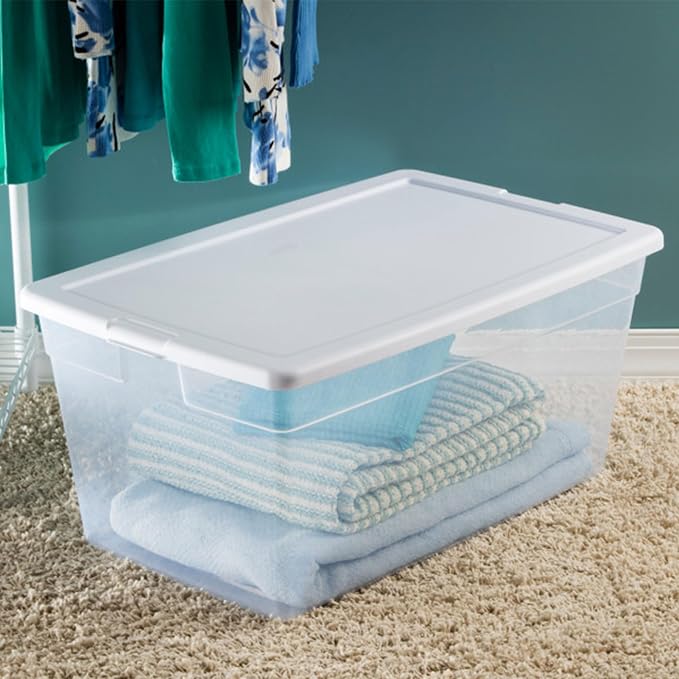 Sterilite 12-Pack 90 Quart Storage Box, Stackable Clear Plastic Bins - Image 8