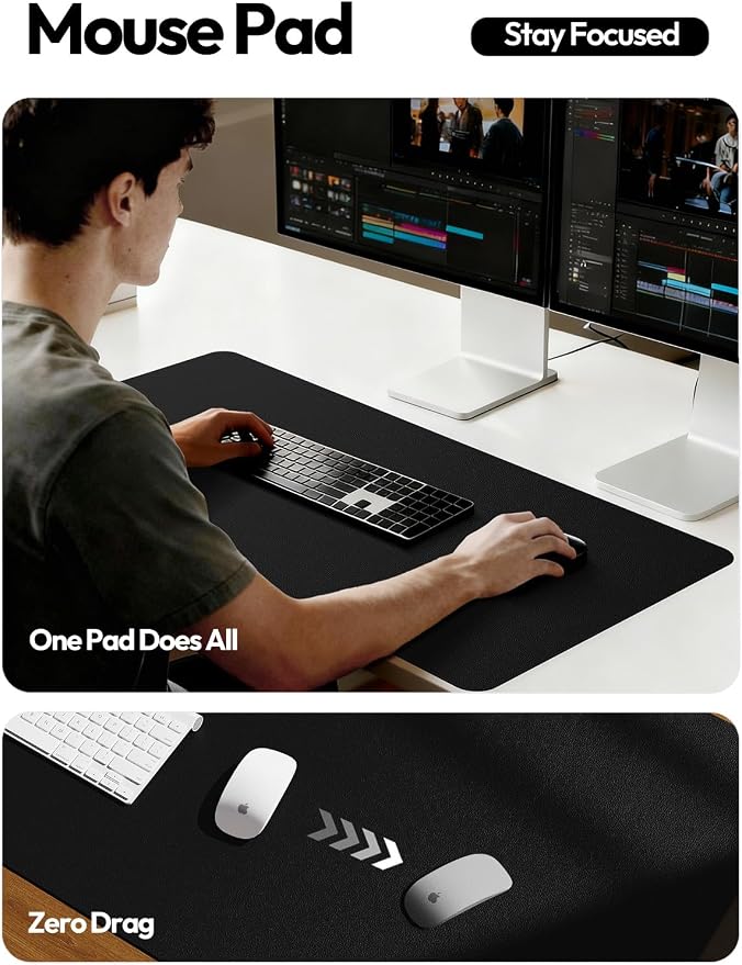 YSAGi Leather Office Desk Pad Protector, Large Mouse Pad, PU Leather, Laptop - Image 4