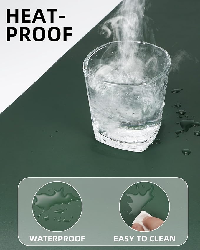 Leather Desk Pad Protector, Mouse Pad, Office Desk Mat, Non-Slip PU Leather - Image 4