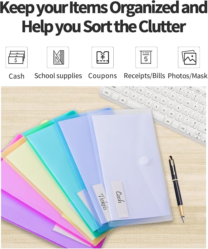 Sooez Small Plastic Envelopes, 12 Pack Plastic Pouch - Image 7