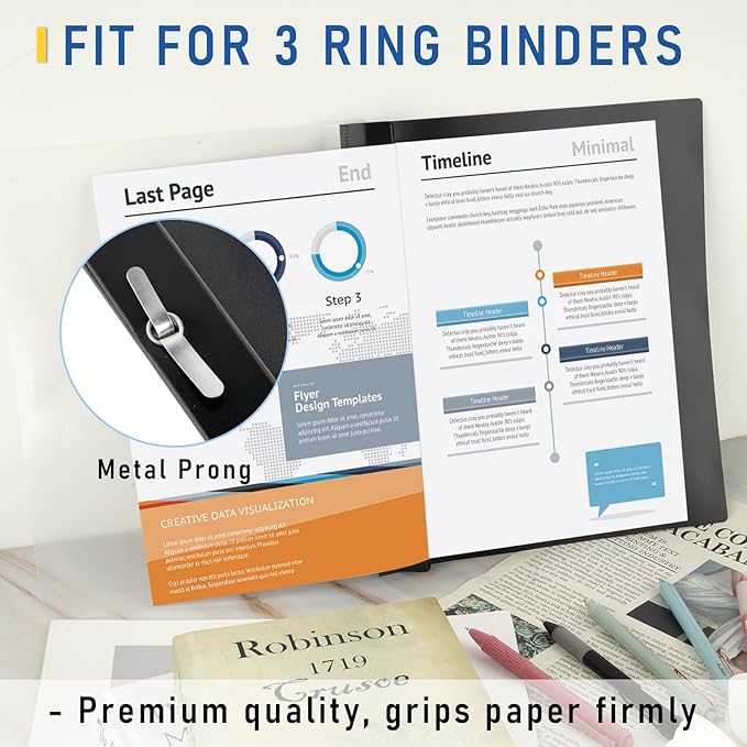 15 Pack Report Covers with 3-Prong Fasteners, Presentation Folders - Image 6