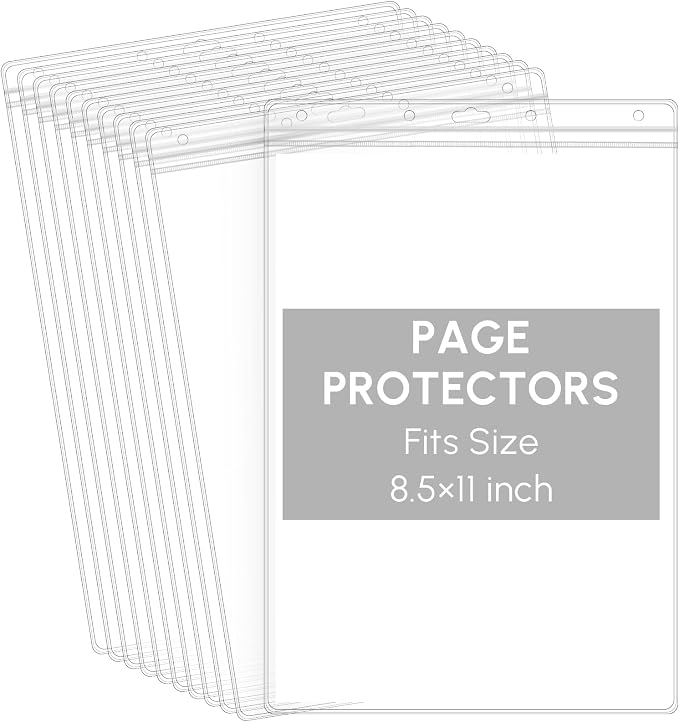 10 Pcs Heavy Duty Sheet Protector 8.5 x 11 Inch Job Ticket Holder Waterproof by Sinload