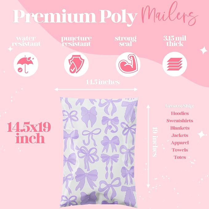 Pretty Package Store 10x13 Designer Poly Mailer 100 Pack Heavy Duty Waterproof - Image 5