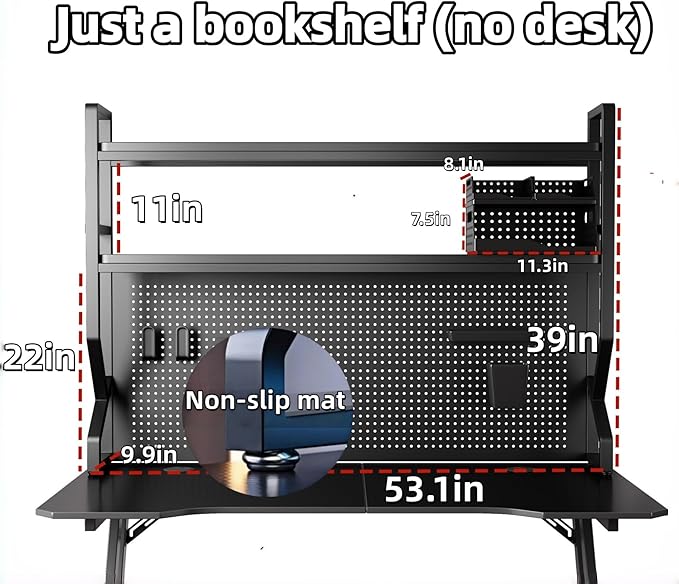 Desktop Hutch Bookshelf, Many Gifts, Metal Desktop Bookcase - Image 6