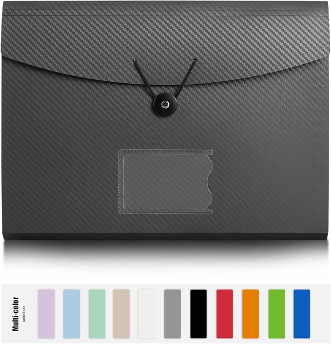 Nicfaec Expanding File Folder, 13 Pockets, Polypropylene - Image 6