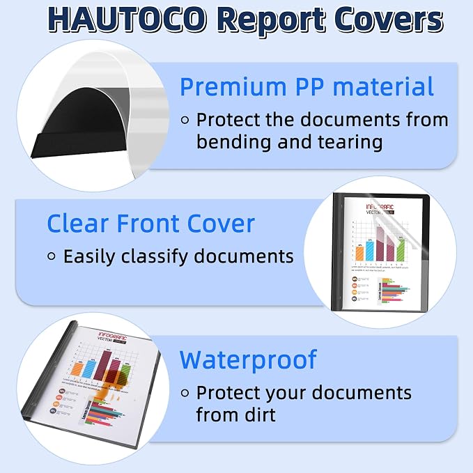 HAUTOCO 12 Pack Plastic Report Covers - Image 5