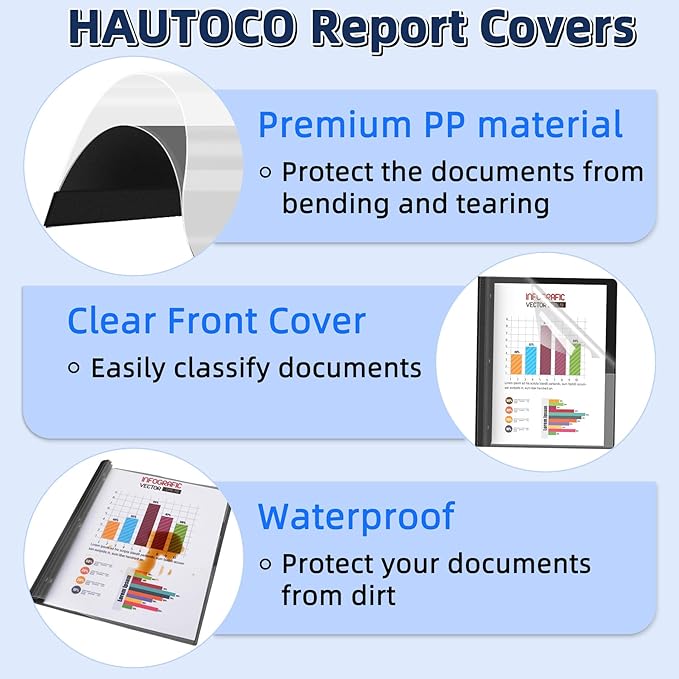 HAUTOCO 5 Pack Plastic Report Covers - Image 5