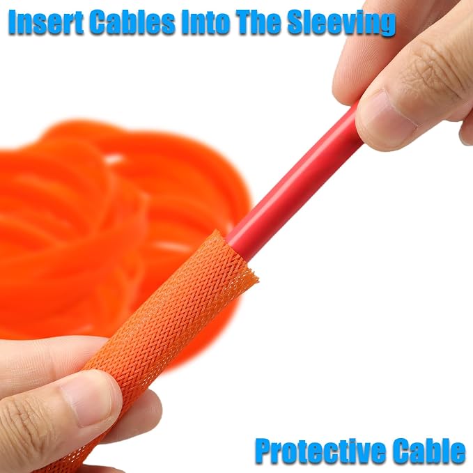 25ft PET Expandable Braided Cable Sleeve 1/4inch Pet Braided Cable Sleeve - Image 4
