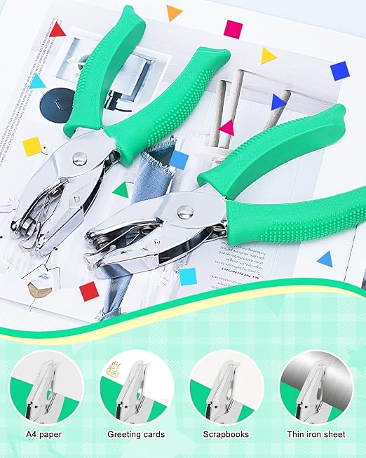 UCEC 1/4" Triangle Hole Punch Metal Handheld Paper Punch Single Hole Tag Punch - Image 5
