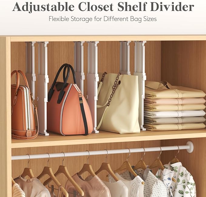 Lifewit 5 Pack Drawer Dividers for Clothes, Adjustable White Plastic Separators - Image 12