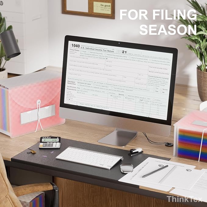 ThinkTex Accordion File Organizer, 26 Pockets Expanding File Folders, Monthly - Image 5