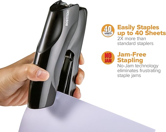 Bostitch Office Heavy Duty Stapler, 40 Sheet Capacity, No Jam, Full Strip - Image 3