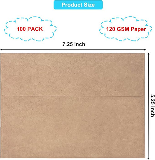 100 Pack 5x7 Envelopes for Invitations, Self Seal A7 Envelopes for 5x7 Cards - Image 2