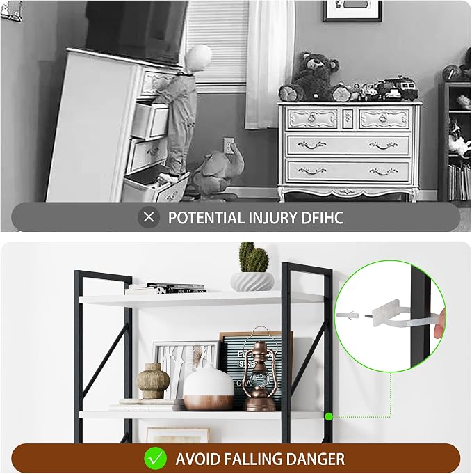 Shintenchi 2-Tier Bookshelf: Tall Industrial Bookcase - Image 6