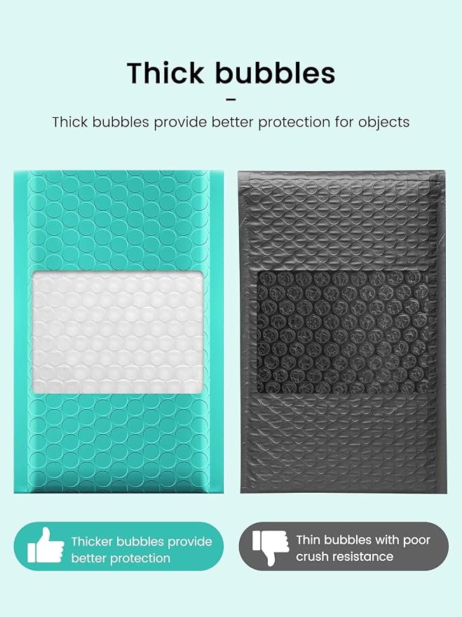 GSSUSA Large Bubble Mailers 10.5x16 Inch 250 Pack Teal Padded Envelopes - Image 6