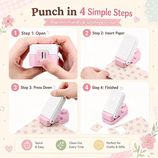 CYFUN DESIGN Stamp Punch, 1x0.8inch Rectangle Stamp Cutter Hole Puncher - Image 3