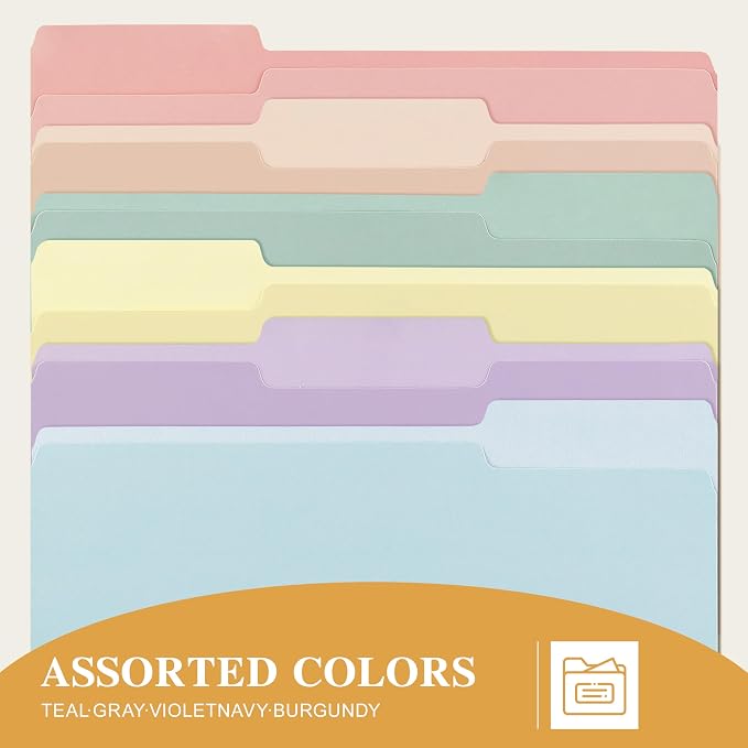 Color File Folders, 1/3-Cut Tabs, 18 Pack File Folder Letter Size, 8.5x11 Inch - Image 5