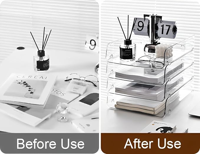 Gagee 4 Pack Paper Organizer for Desk, Office Desk Organizer for Notes - Image 3