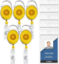 5 Pack Id Badge Holder With Clip – Transparent Yellow Badge Reels with Id by WillWell
