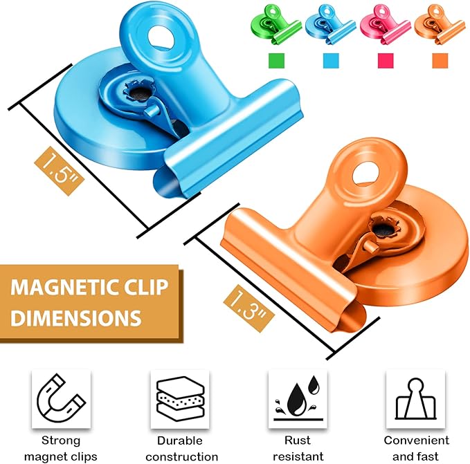 8Pack Fridge Magnets Refrigerator Magnetic Clips - Image 6