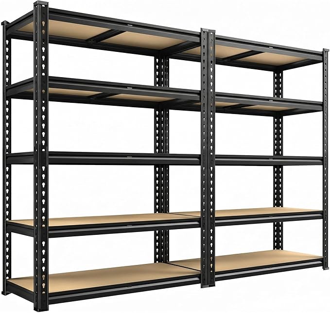REIBII 2400LBS Garage Shelving Heavy Duty 5 Tier Storage Shelves Adjustable by REIBII