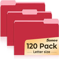 SUNEE File Folders, 120 Pack Manilla Folders 8.5 x 11, Colored File Folders by SUNEE