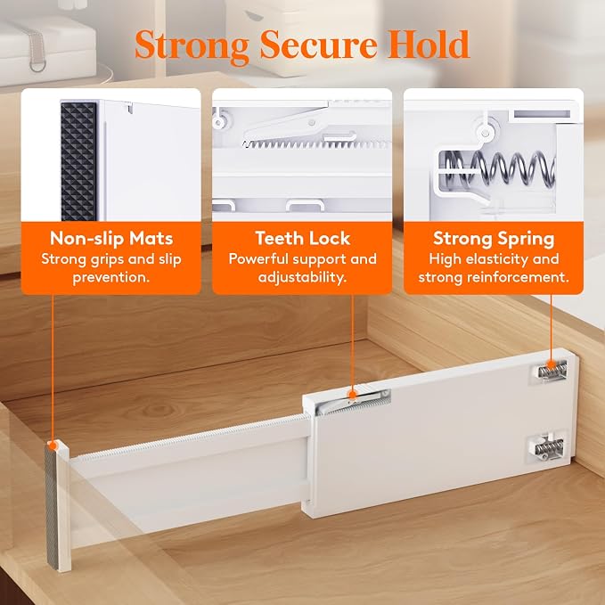 Lifewit 4 Pack Upgrade Drawer Dividers - Image 4