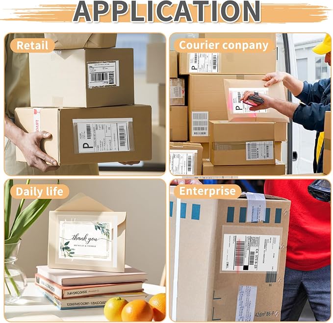 5.5" x 7.5" Shipping Label Sleeves Plastic Envelopes Self-Adhesive Top Loading - Image 6