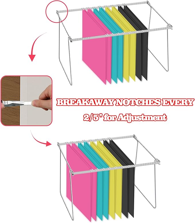 Heavy Duty Steel Hanging File Frame, Letter Size Hanging File Folder Frame - Image 3
