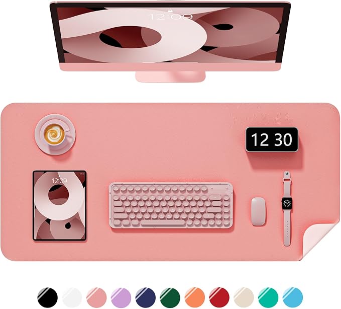 Desk Pad, 35.5" x 17" PU Leather Non-Slip Desk Mat Large Mouse Pad by Niniubye