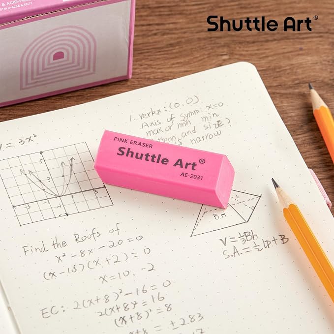 Pink Erasers, Shuttle Art 120 Pack Pink Erasers Bulk - Image 3