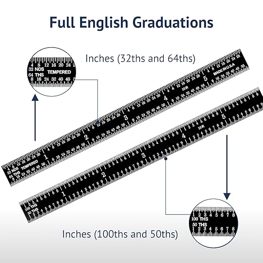 PEC Tools 6 inch Flexible Metal Ruler, High Contrast, 16R Graduation, Machinist - Image 6