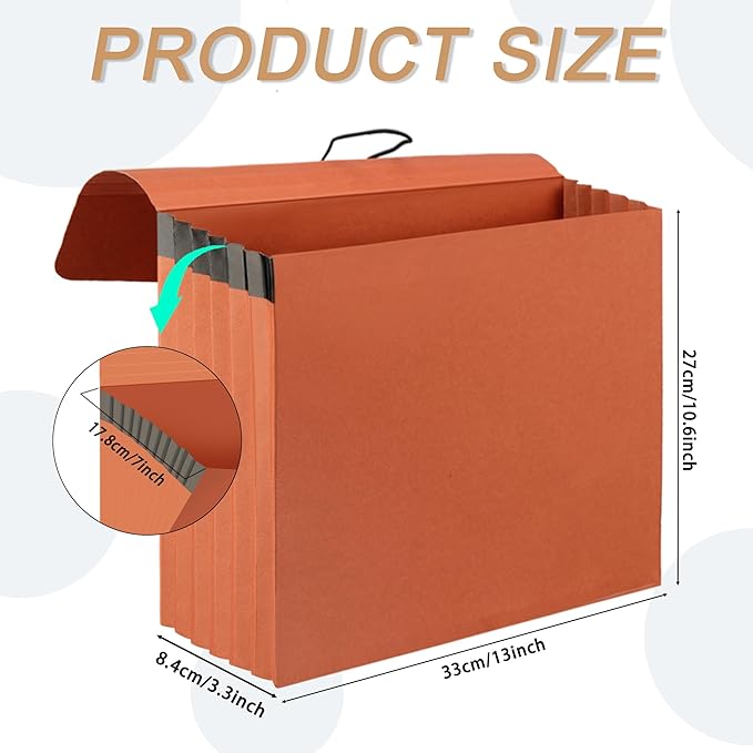 Expanding File Pockets with Flap, Heavy Duty Expandable Folder Bag, Elastic - Image 2