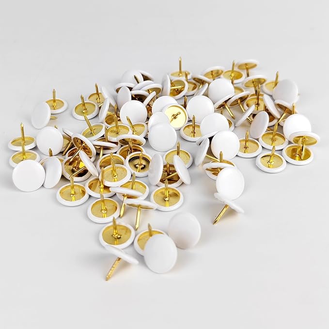 100 Pcs Thumb Tacks, Drawing Pins, Metal Flat Push Pins, Round Head Drawing Pins - Image 5