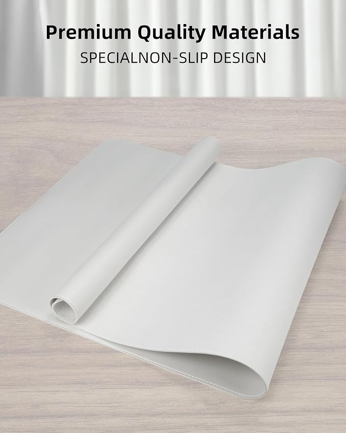 Leather Desk Pad Protector, Mouse Pad, Office Mat, Non-Slip PU Leather Blotter - Image 2