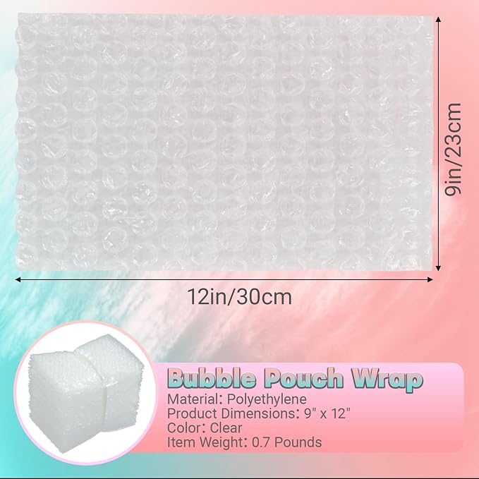 50-Pack 9"x12"Clear Bubble Out Bags - Image 2