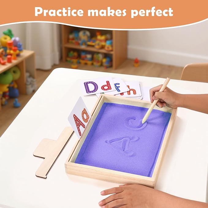 Montessori Sand Tray for Kids, Writing Play Sand Tray - Image 5