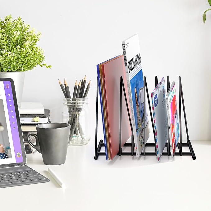 TOPCJ Triangle File Folder Racks, 7 Sections File Holder, File Storage - Image 4