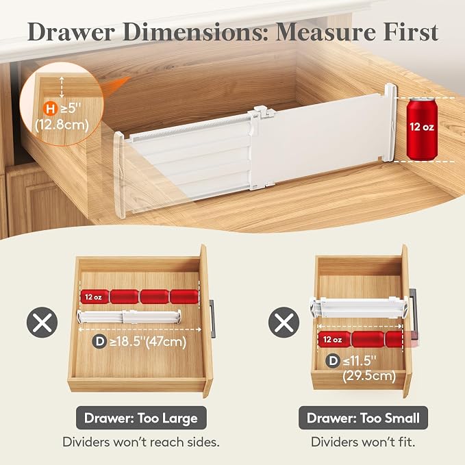 Lifewit 8 Pack 5" High Drawer Dividers - Image 6