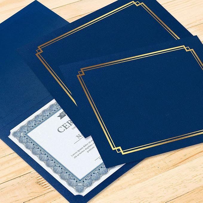 Fine Stationery Classic Blue Certificate Folder - Image 7