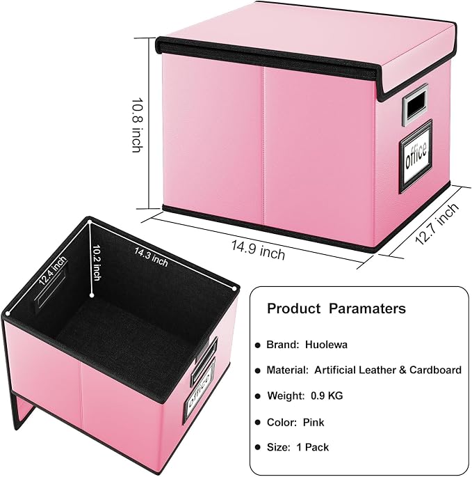 Portable Leather File Organizer Boxes - Image 5