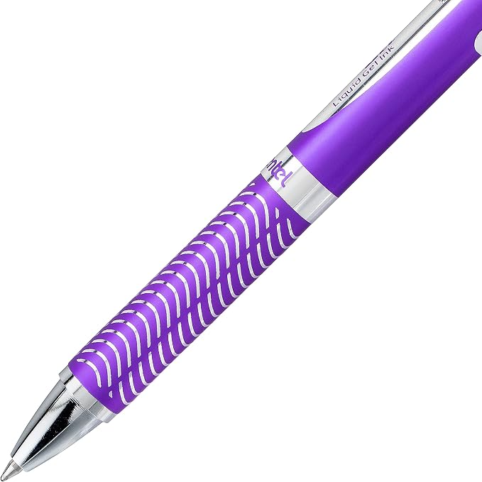 Pentel EnerGel Alloy RT Premium Liquid Gel Pen, 0.7mm Violet Barrel - Image 3