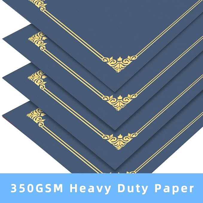 HAUTOCO Certificate Holders 50 Packs Navy Blue Diploma Covers Gold Foil Border - Image 4
