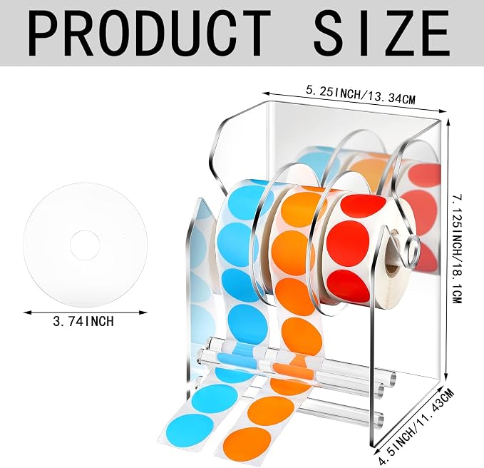 Geosar 1 Pc Adjustable Label Dispenser 3 Disks Sticker Roll Holder Sticker - Image 3