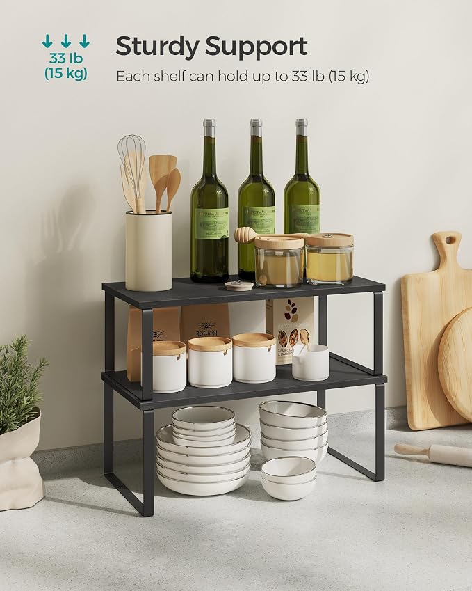 SONGMICS Cabinet Organizer Shelf, Kitchen Storage, Spice Rack, Expandable - Image 4