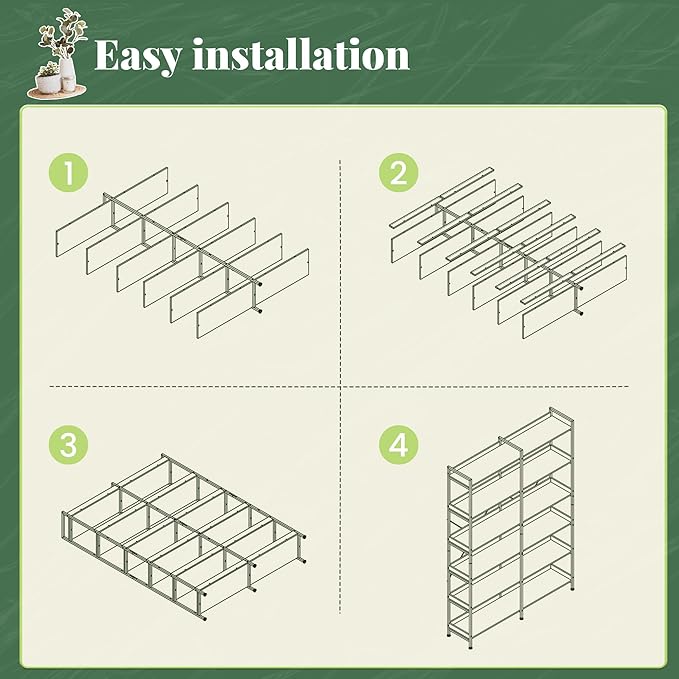 Huuger 6 Tier Bookshelf, Display Bookshelf - Image 9