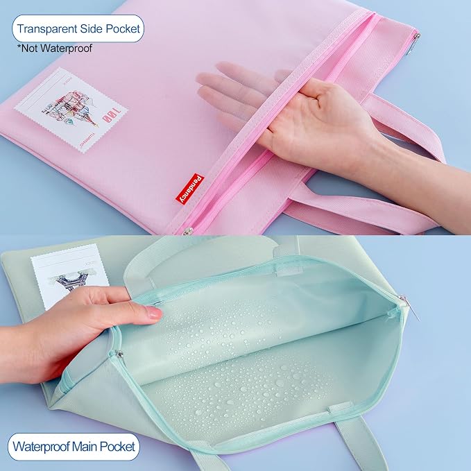 Pendancy Mesh Zipper Pouch 11x13.7 in, A4 Size Foldable Document Storage - Image 3