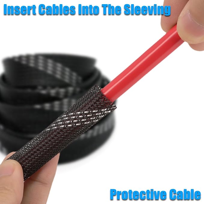 25ft PET Expandable Braided Cable Sleeve 1/2inch Pet Braided Cable Sleeve - Image 4