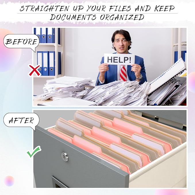 48 Pcs File Folders 9.5x11.6 Inch Manilla Folders Letter Size - Image 6